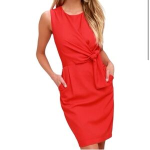 NWOT | Lulu's Zealous Love Red Tie-Front Dress